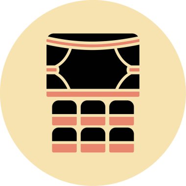 Tiyatro Web simgesi, vektör illüstrasyonu