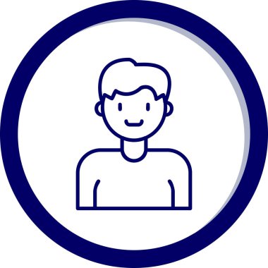 İnsan avatar web simgesi basit illüstrasyon 