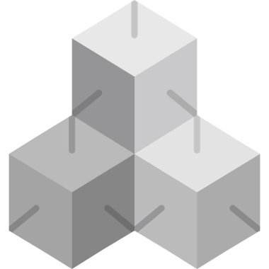 Bir Küp simgesinin vektör illüstrasyonu 