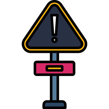 dikkat yol işareti simgesi vektör biçiminde