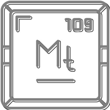 Meitneryum kimyasal element. Atom numarasıyla imzala. Periyodik tablonun kimyasal elementi