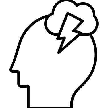 Stres insan kafası ikon vektörü. İnsan kafası işareti. izole edilmiş sembol çizimi