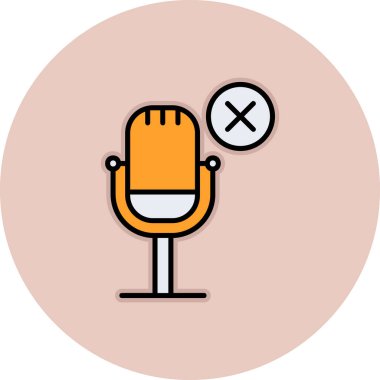 Mikrofon. Web simgesi basit illüstrasyon 