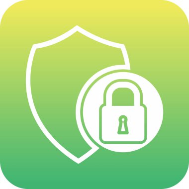 Güvenlik kalkanı simgesi, vektör illüstrasyonu