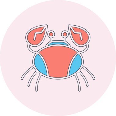 Yengeç simgesi, vektör illüstrasyonu basit tasarım 