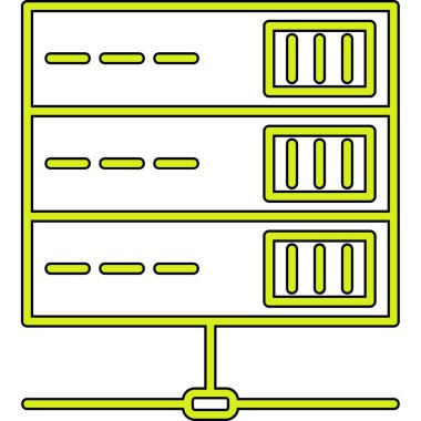bilgisayar sunucu simgesi, vektör illüstrasyonu basit tasarım