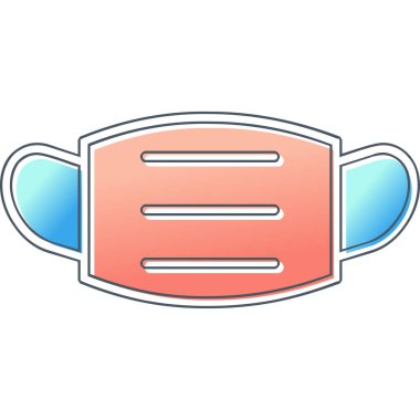 Tıbbi maske ikonu, düz stil. vektör illüstrasyonu 