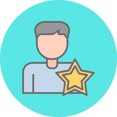 Yıldızlı adam, teşvikli ikon vektör illüstrasyonu