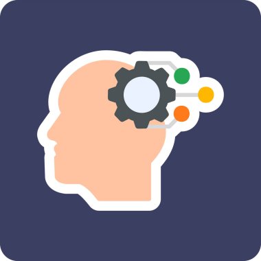 Düşünüyorum. Web simgesi basit illüstrasyon           