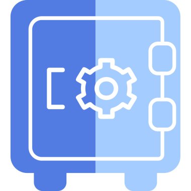 Dolap, güvenli, Vector Line Illustration. İş ve Finans simgesi.