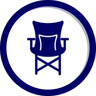 Kamp Sandalyesi Web simgesi, vektör illüstrasyonu