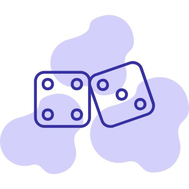 oyun zarları simgesi, vektör illüstrasyonu 