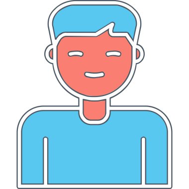  Erkek kullanıcı. Web simgesi basit illüstrasyon