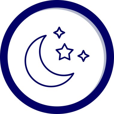 Yıldızlı ay. Web simgesi basit illüstrasyon 