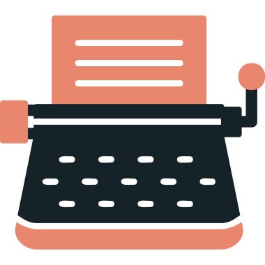 Daktilo. Web simgesi basit illüstrasyon 