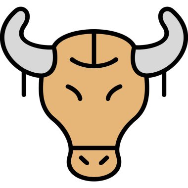 Boğa Kafatası ikon vektör çizimi