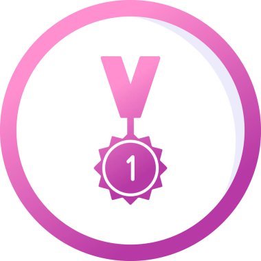 Kurdele ikon vektör illüstrasyonlu madalya 