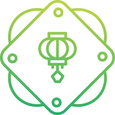 Çince fener ikonu vektör illüstrasyonu