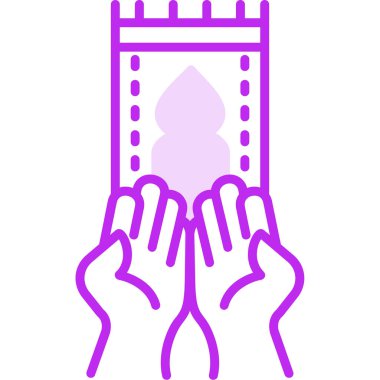 Elleri olan kilise, dua kavramı. Web simgesi basit illüstrasyon