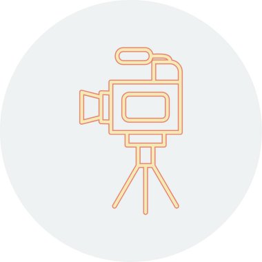 Film kamerası. Web simgesi basit illüstrasyon 