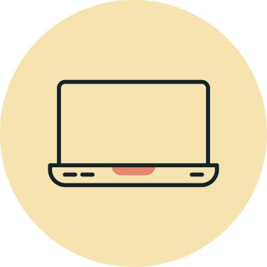 dizüstü bilgisayar simgesi, vektör illüstrasyonu basit tasarım