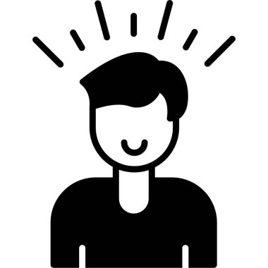 Kendine güvenen adam. Web simgesi basit illüstrasyon