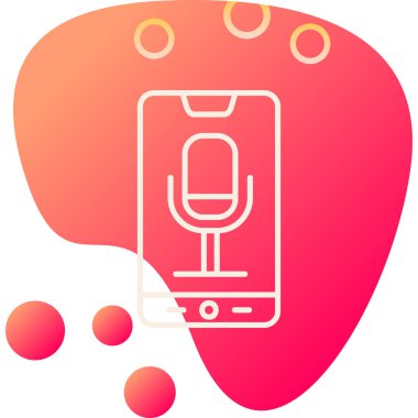 Telefon Kaydı, mikrofon ikonu vektör çizimi