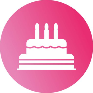 Doğum günü pastası. Web simgesi basit illüstrasyon