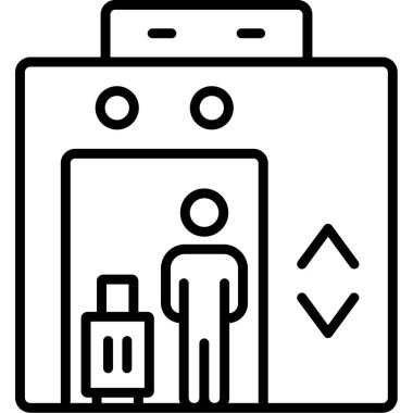 Asansör simgesi, vektör illüstrasyonu basit tasarım