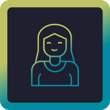 kız ana hatları ikon vektör illüstrasyonu 