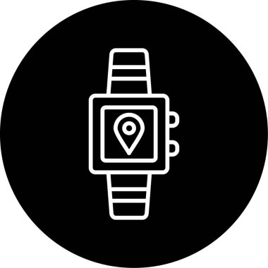 İz sürücü simgesi olan akıllı saat. vektör illüstrasyonu