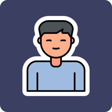  Erkek kullanıcı. Web simgesi basit illüstrasyon