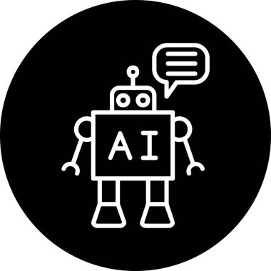  Chatbot simgesi, vektör illüstrasyonu basit tasarım