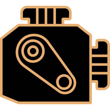 Araba Motoru Web simgesi, vektör illüstrasyonu