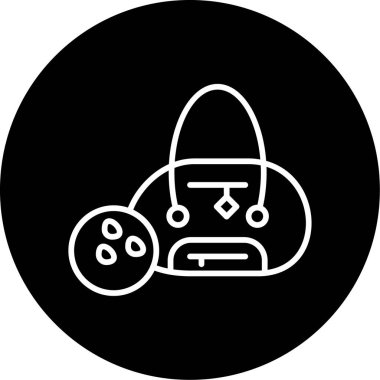 Spor çantası simgesi, vektör illüstrasyonu