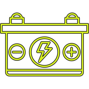 Araba pil simgesi, vektör çizim 