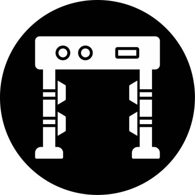 Metal dedektörü. Web simgesi basit illüstrasyon             