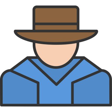 Şapkalı adam. Web simgesi basit illüstrasyon