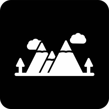 dağ tepesi ikonu vektör illüstrasyonu 