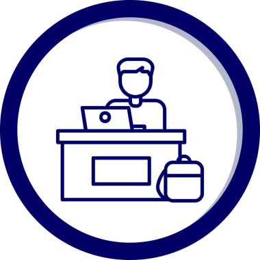 ofis çalışanı simgesi vektör illüstrasyon