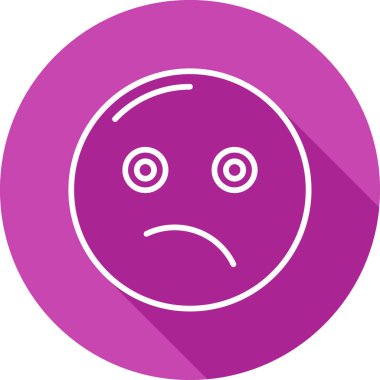 üzgün emoji simgesi, basit tasarım illüstrasyonu 