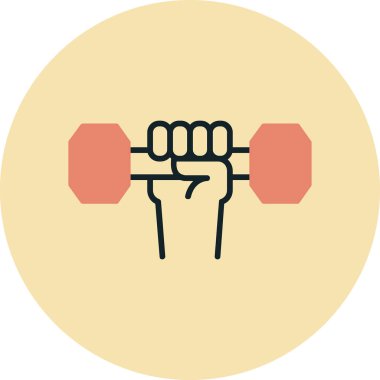 Dumbbell simgesi ile El 'in vektör illüstrasyonu 