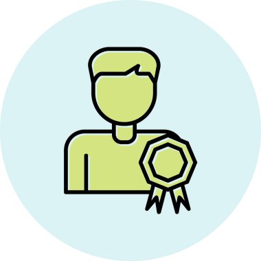 En İyi Çalışan simgesi vektör illüstrasyonu 