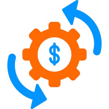 dişli ve dolar işareti web simgesi basit illüstrasyon