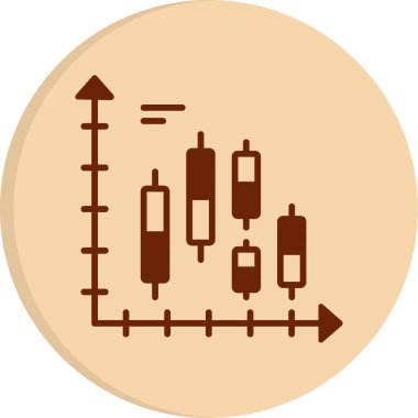 Candlestick Grafik simgesi, vektör illüstrasyonu basit tasarım