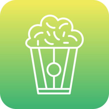 Patlamış mısır. Web simgesi basit illüstrasyon                                  