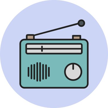 Radyo. Web simgesi basit illüstrasyon 