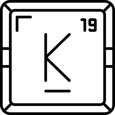 Potasyum kimyasal element simgesi web basit illüstrasyon