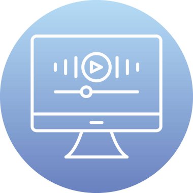 Müzik Video simgesinin vektör illüstrasyonu