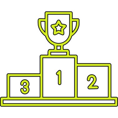 Kazanan kupa ikonu. özet çizimi 